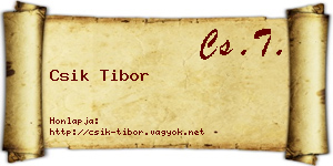 Csik Tibor névjegykártya